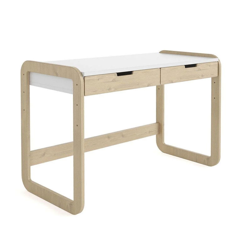 babyonlineshop Nature Kid Laslo Schreibtisch weiß/natur höhenverstellbar Neueste Stile