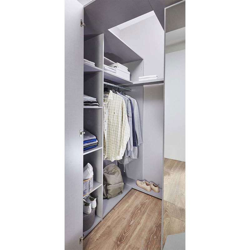 babyonlineshop Wimex Norderney Eckschrank begehbar 120 cm Weiß/Viking-oak Dekor Zeitbegrenzte Promotion