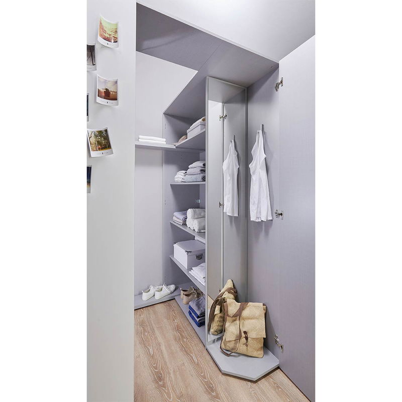 babyonlineshop Wimex Norderney Eckschrank begehbar 120 cm Weiß/Viking-oak Dekor Zeitbegrenzte Promotion