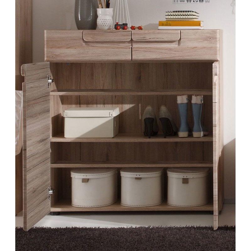 babyonlineshop trendteam Malea Schuhschrank Eiche San Remo hell Bis zu 60% Rabatt