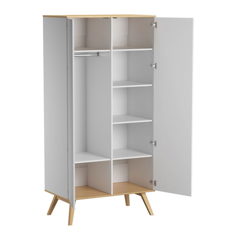 babyonlineshop VOX Nature Kleiderschrank 2-türig weiß/eiche Kostenloser Versand international