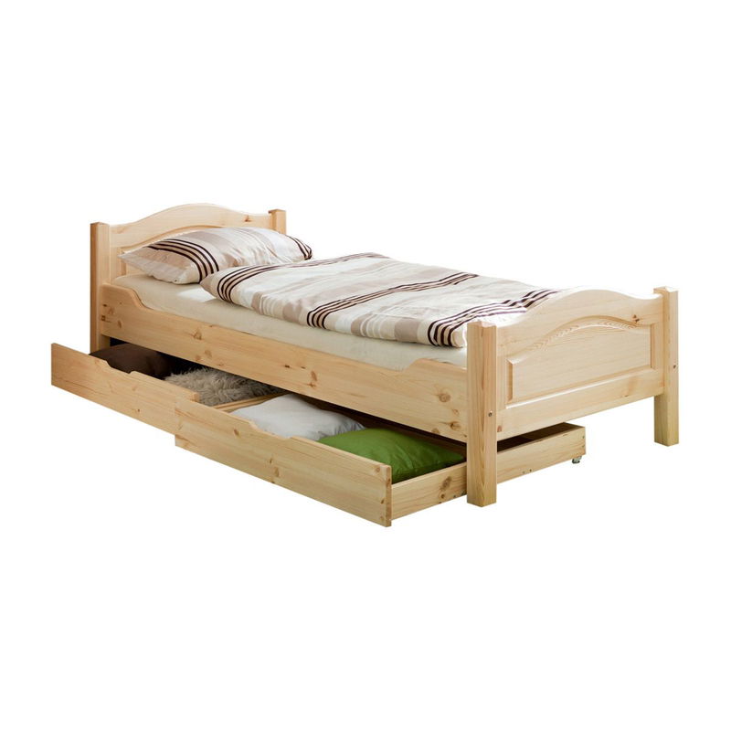 babyonlineshop Ticaa Rita Einzelbett Kiefer Natur 90 x 200 cm Massivholz Speichern exportieren