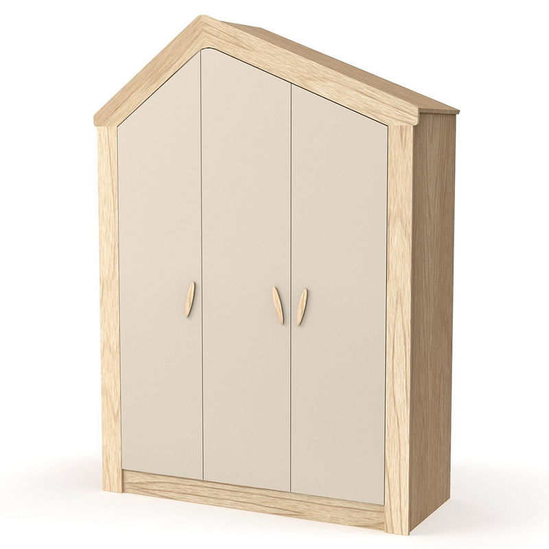 babyonlineshop Nature Kid My House Kinderzimmer natur/grau 5-teilig mit Hausbett Im Verkauf