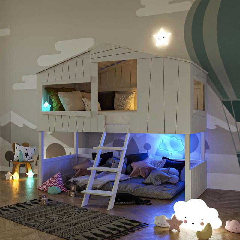 babyonlineshop Artkid Ronja Etagenbett Hüttenbett weiß Liegefläche 90 x 200 cm zollfrei