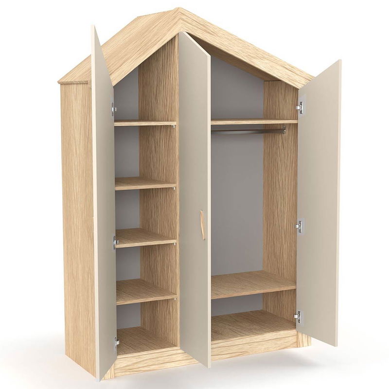babyonlineshop Nature Kid My House Kinderzimmer natur/grau 5-teilig mit Etagenbett Online