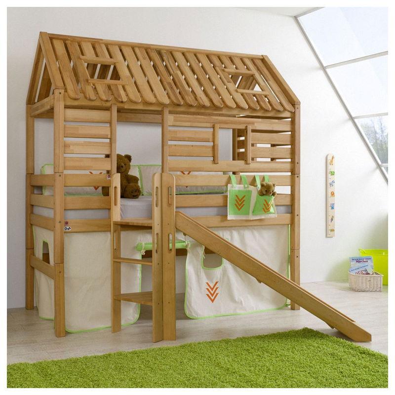 babyonlineshop Relita ELIYAS Spielbett Buche massiv geölt mit Rutschenturm - zum Einzelbett umbaubar Verkauf