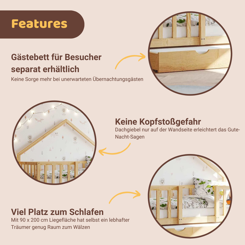babyonlineshop Artkid William Hausbett natur 90 x 200 cm Angebote