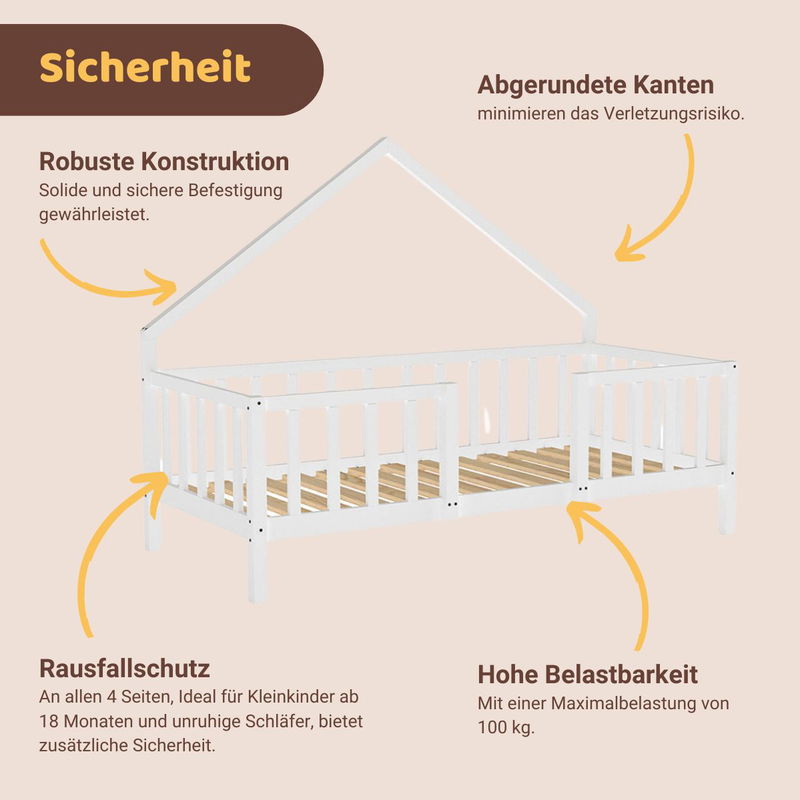 babyonlineshop Artkid William Hausbett weiß 90 x 200 cm Kostenloser Versand