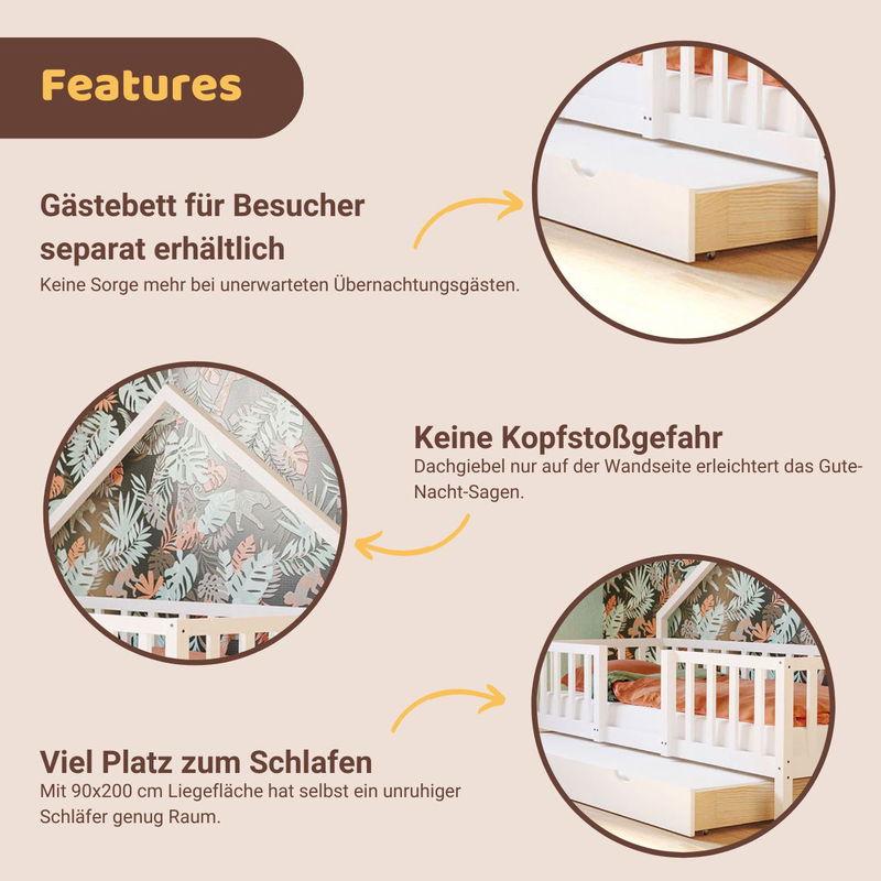 babyonlineshop Artkid William Hausbett weiß 90 x 200 cm Kostenloser Versand