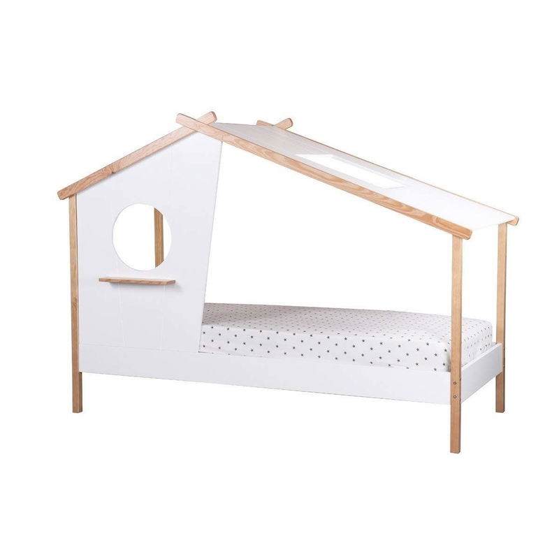 babyonlineshop Nature Kid Sam Hausbett weiß Kiefer Liegefläche 90 x 200 cm Fabrik Onlineshop