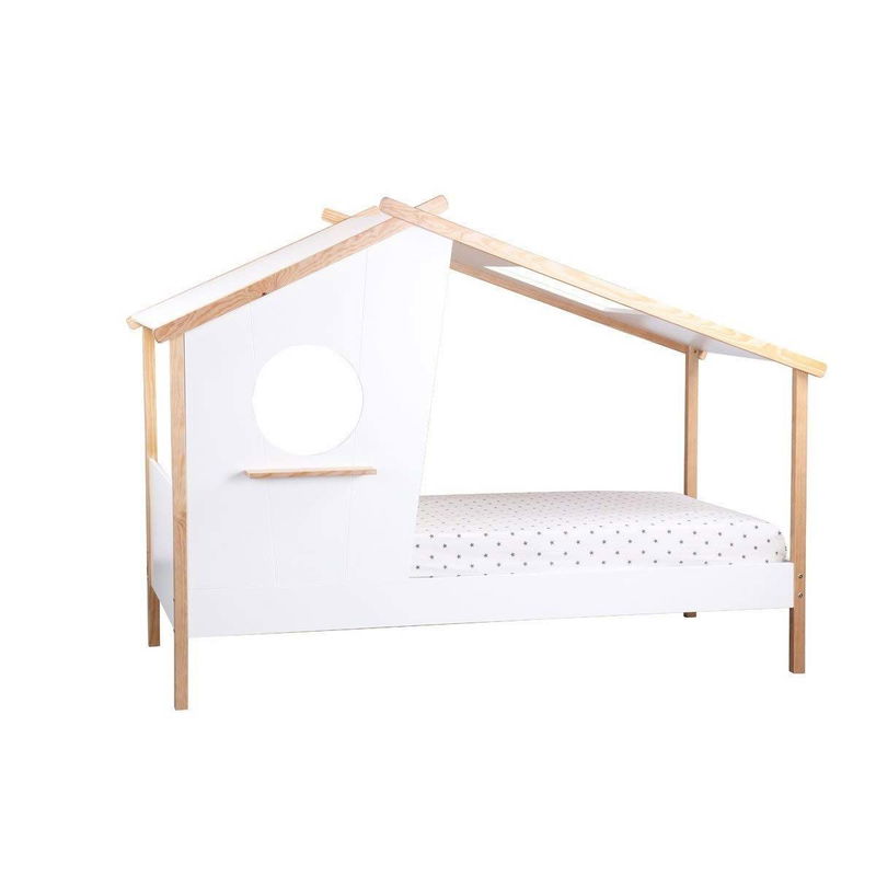 babyonlineshop Nature Kid Sam Hausbett weiß Kiefer Liegefläche 90 x 200 cm Fabrik Onlineshop