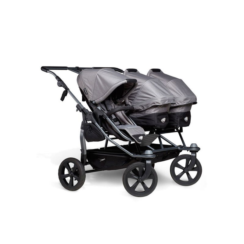 babyonlineshop tfk trio Kombi Kinderwagen grau Drillingswagen mit Luftkammerreifen Flash Sale