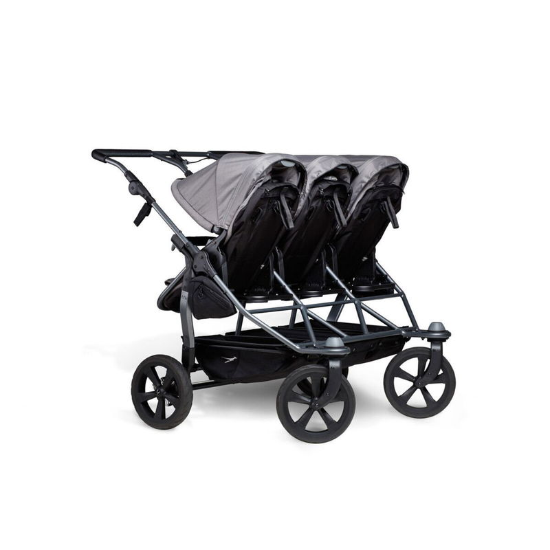 babyonlineshop tfk trio Kombi Kinderwagen grau Drillingswagen mit Luftkammerreifen Flash Sale
