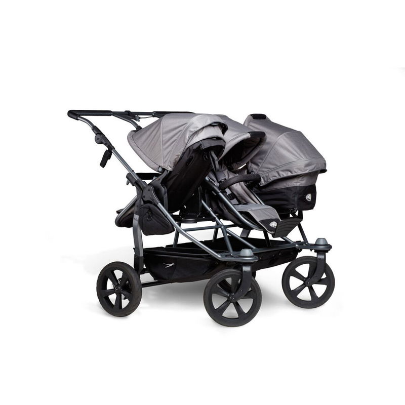 babyonlineshop tfk trio Kombi Kinderwagen grau Drillingswagen mit Luftkammerreifen Flash Sale