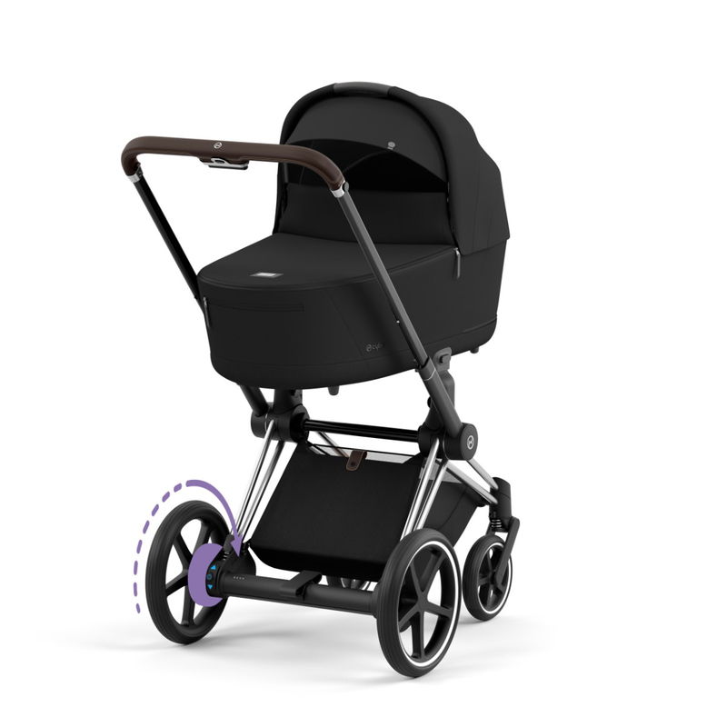 babyonlineshop CYBEX e-PRIAM Kinderwagen Sepia Black Bundle Plus New Generation inkl. Zubehörartikel Begrenztes Angebot
