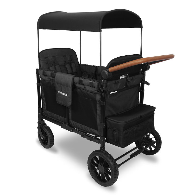 babyonlineshop WonderFold W4 Luxe Bollerwagen - Volcano Black Kauf eins, bekomm eins gratis
