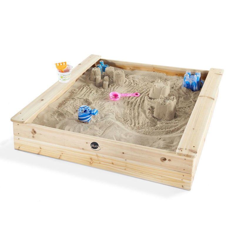 babyonlineshop Plum quadratischer Sandkasten aus Holz aus hochwertigem nachhaltig angebautem Holz JETZT KAUFEN