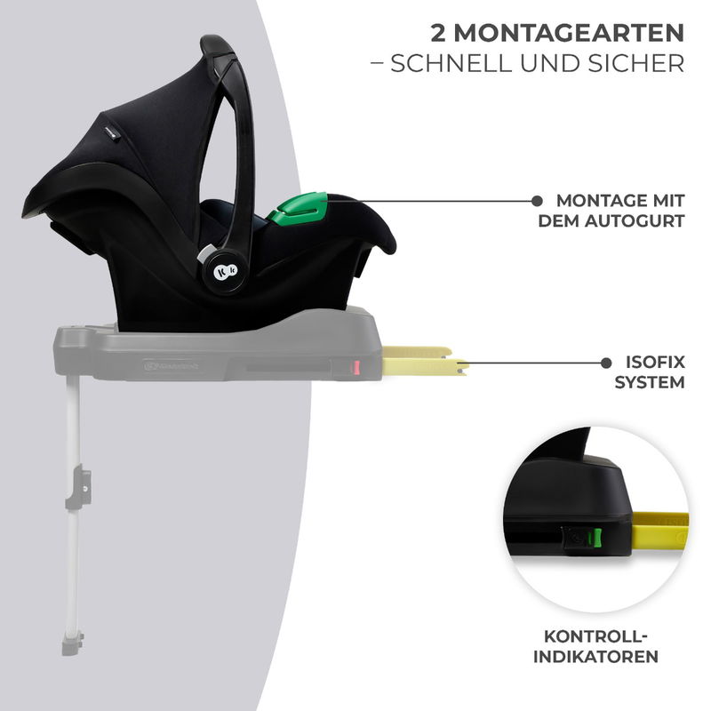 babyonlineshop Kinderkraft MINK PRO i-Size Kindersitz black 40-75 cm Begrenzt auf 3 Tage