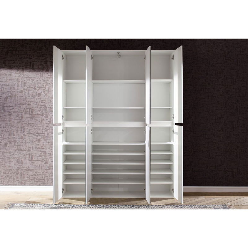 babyonlineshop trendteam Mirror Spiegelgarderobenschrank Weiß Melamin Fabrikpreis