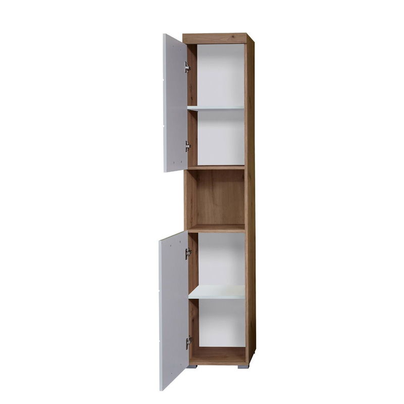 babyonlineshop trendteam Amanda Badmöbel 164x190x34 cm 4-teilig weiß / asteiche Preisnachlass