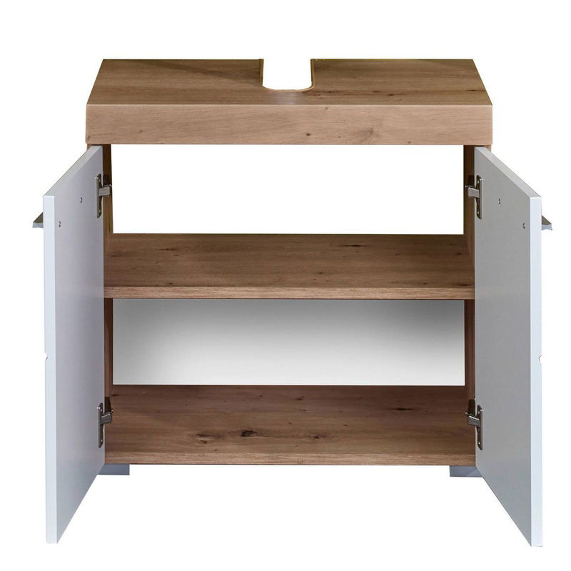 babyonlineshop trendteam Amanda Badmöbel 164x190x34 cm 4-teilig weiß / asteiche Preisnachlass