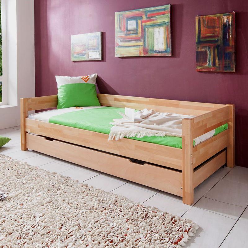 babyonlineshop Relita NIK Einzelbett Buche massiv Natur 90 x 200 cm Black Friday