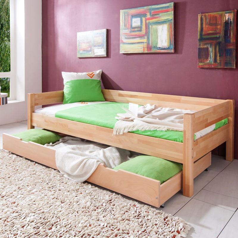 babyonlineshop Relita NIK Einzelbett Buche massiv Natur 90 x 200 cm Black Friday