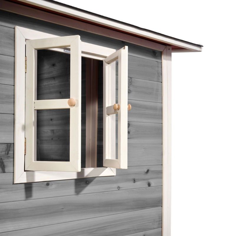 babyonlineshop EXIT Loft 150 Holzspielhaus - grau klares Design - mit Anbau Weihnachtsangebot