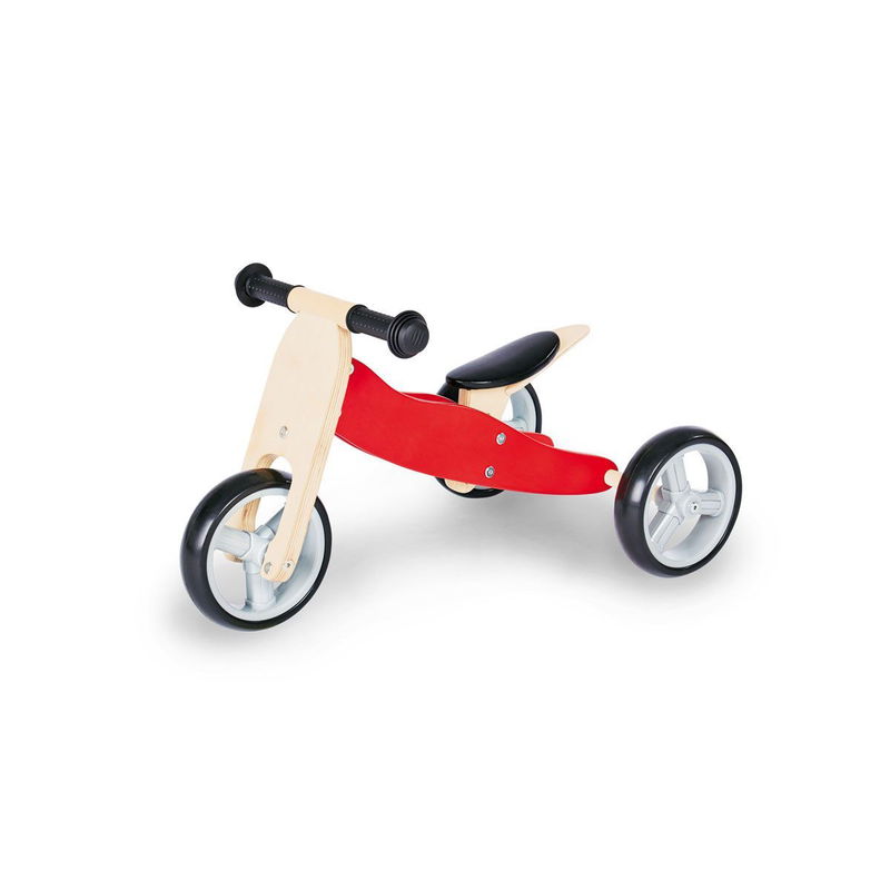babyonlineshop Pinolino Mini-Laufdreirad Charlie rot/natur Birke massiv klar und rot lackiert - zum Toppreis Neueste Mode