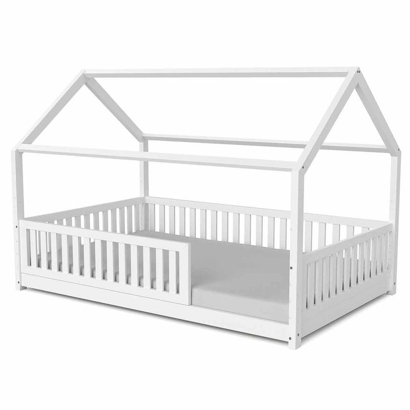 babyonlineshop Nature Kid Lilly Hausbett Kiefer weiß lackiert Liegefläche 120 x 200 cm Online