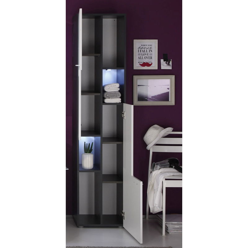 babyonlineshop trendteam Tetris Hochschrank Weiß / Graphit Online Outlet