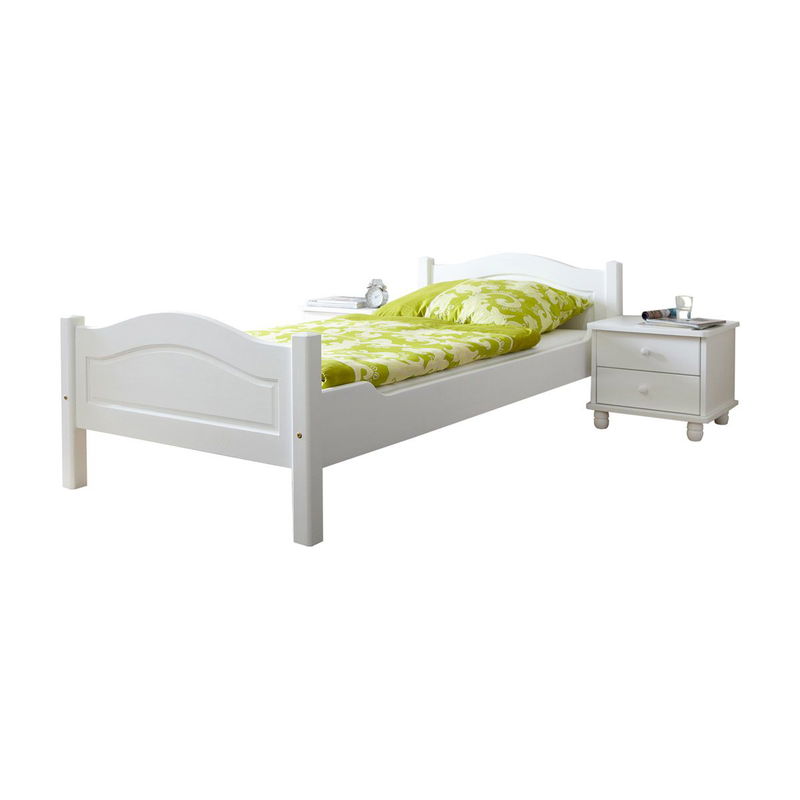 babyonlineshop Ticaa Rita Einzelbett Kiefer Weiß 90 x 200 cm Massivholz Sonderangebote
