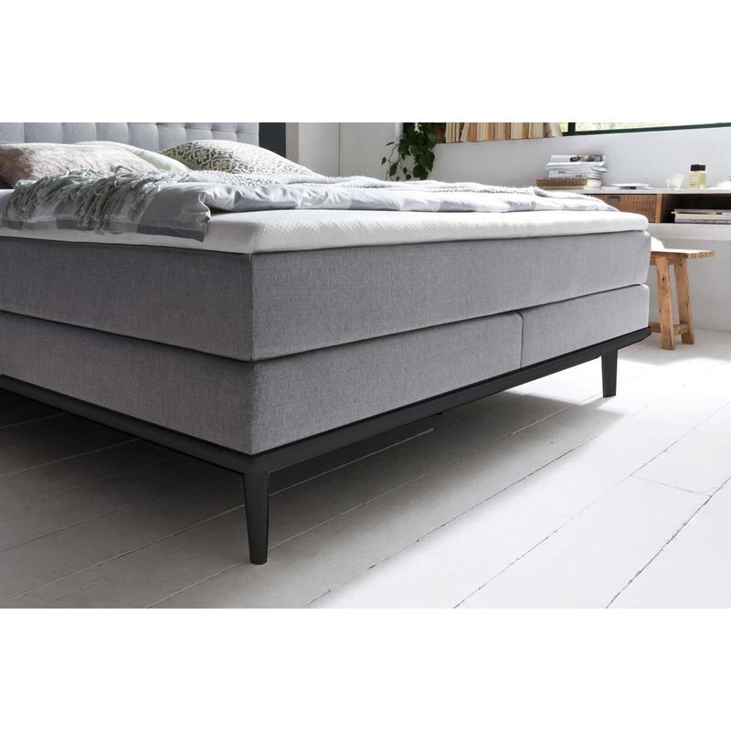 babyonlineshop Meise Möbel Massello Boxspringbett 180 x 200 cm hellgrau Stoff - inklusive Lieferung Wochenangebot