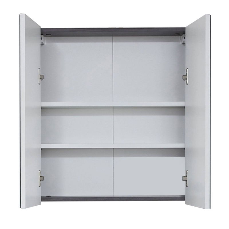 babyonlineshop trendteam Line Badmöbel-Set 2-teilig Weiß Hochglanz / Sardegna Rauchsilber Begrenzte Freigabe