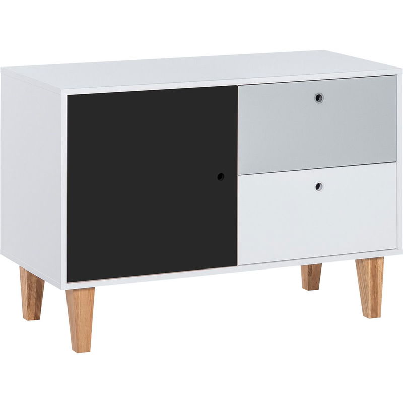 babyonlineshop VOX Concept niedrige Kommode white/black grey/graphite Letzte 3 Tage