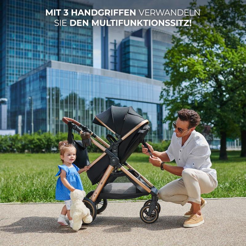 babyonlineshop Kinderkraft Multifunktionaler 3-in-1-Kinderwagen ESME Sand Beige Bis zu 65% Rabatt