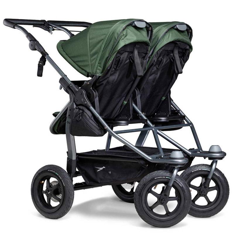 babyonlineshop tfk duo Kombi Kinderwagen olive Zwillingswagen mit Luftrad-Set Im Verkauf
