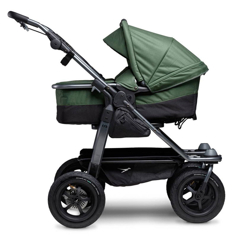 babyonlineshop tfk duo Kombi Kinderwagen olive Zwillingswagen mit Luftrad-Set Im Verkauf