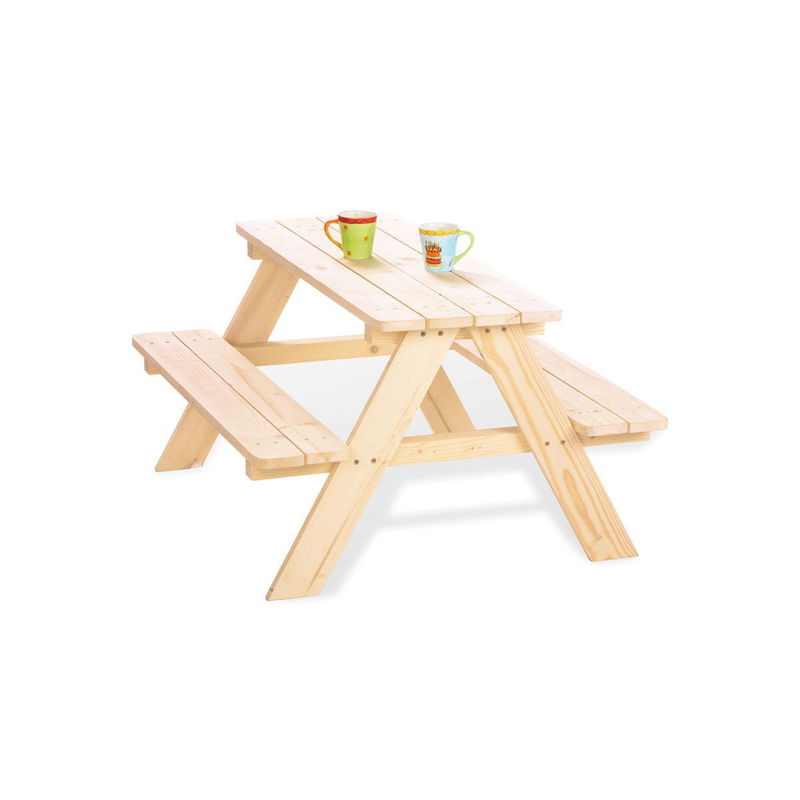 babyonlineshop Pinolino Kindersitzgarnitur Nicki für 4 - natur Sitzgruppe Fichte massiv unbehandelt Zeitlich begrenztes Angebot