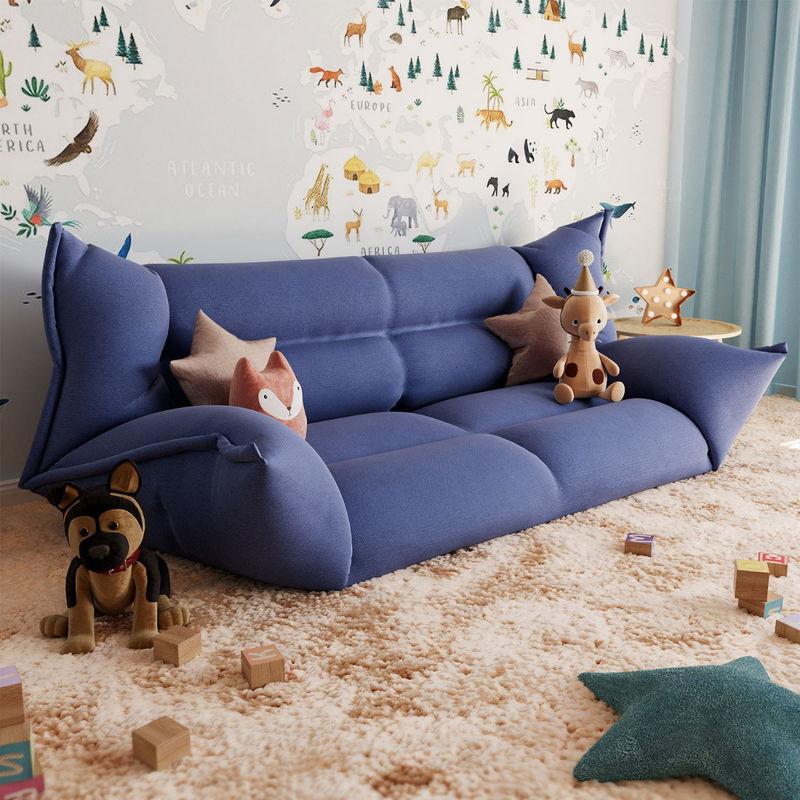 babyonlineshop Nature Kid Faltsofa blau mehrfach verstellbar mit rutschfestem Unterboden Große Rabatte