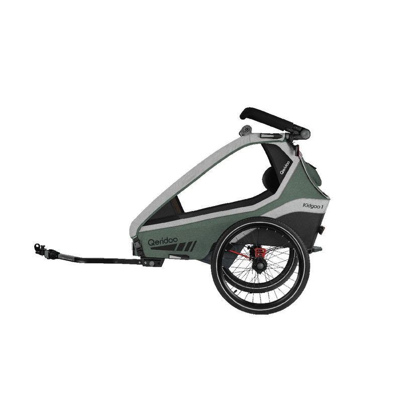 babyonlineshop Qeridoo Kidgoo 1 Fahrradanhänger Ivy Green mit Joggerfunktion Riesige Rabatte