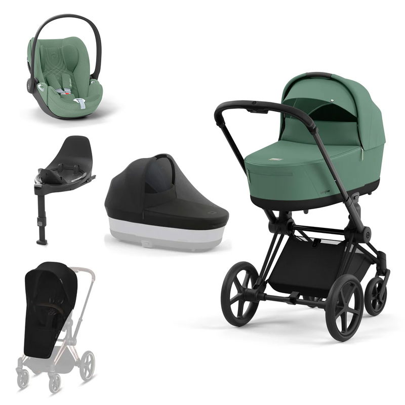 babyonlineshop CYBEX PRIAM Kinderwagen Leaf Green Bundle New Generation inkl. Zubehörartikel Kostenloser Versand international