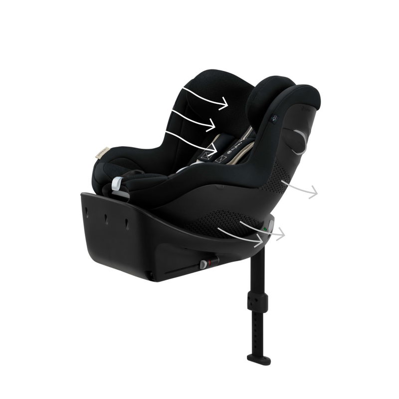 babyonlineshop CYBEX Sirona Gi i-Size Plus Moon Black ab Geburt bis 105 cm (ca. 4 Jahre) Günstiger Verkauf