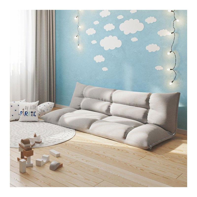 babyonlineshop Nature Kid Faltsofa grau mehrfach verstellbar mit rutschfestem Unterboden Muttertagsangebot