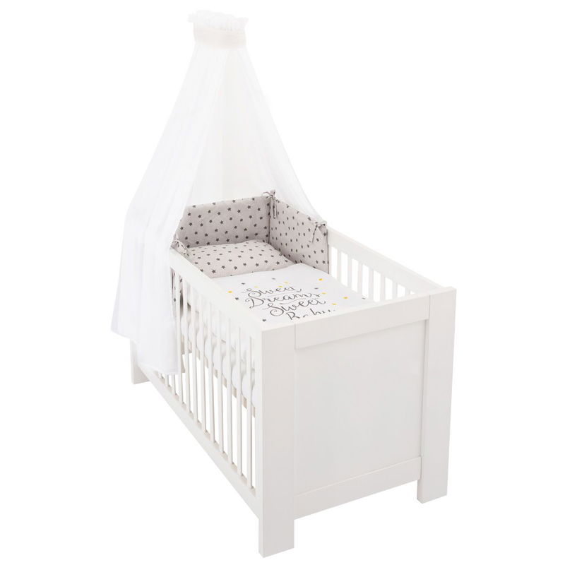 babyonlineshop Träumeland Bettset Sternentraum gelb 100x135 inkl. Himmel & Nestchen Vatertagsangebot