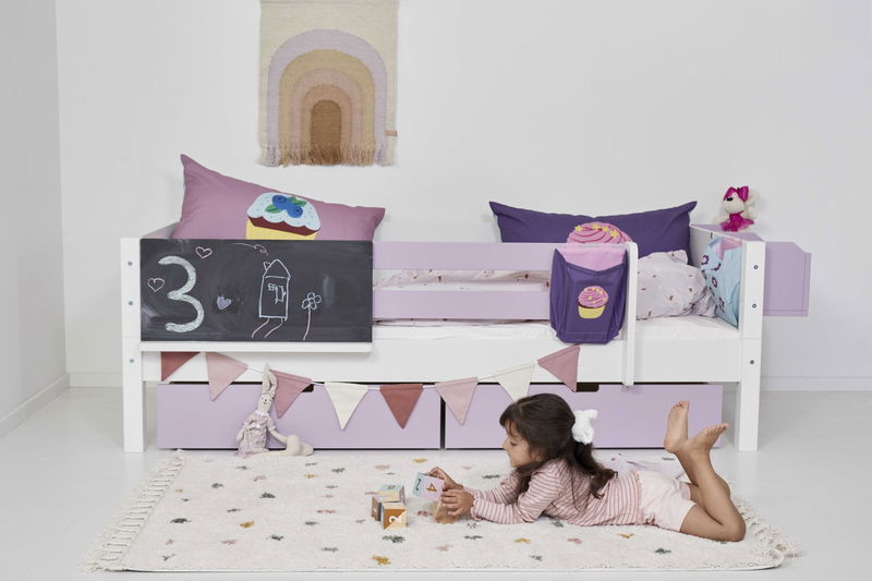 babyonlineshop Manis-h Einzelbett SIF 90x200 cm Pfosten Buche incl. Sicherung Bettkästen & Lattenrost Heißer Verkauf