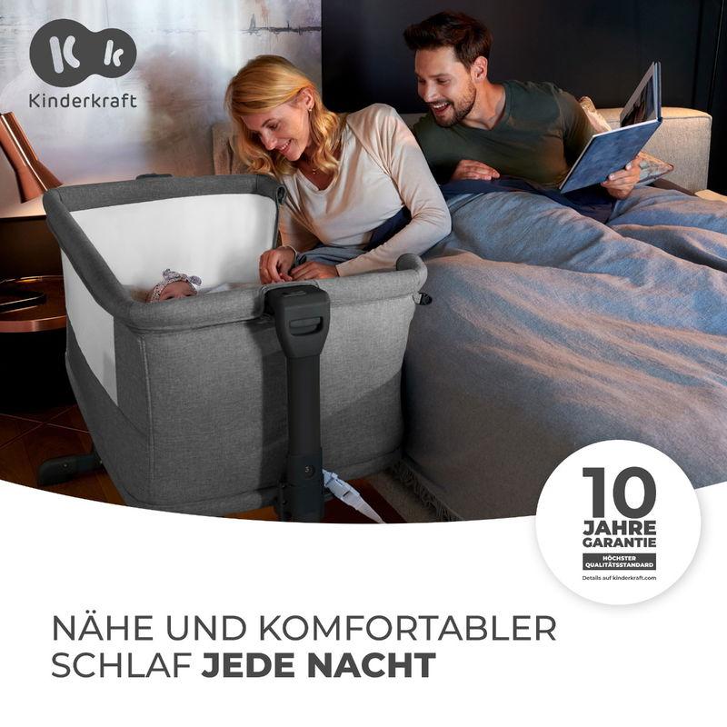 babyonlineshop Kinderkraft Beistellbett NESTE GROW grey melange Neueste Mode