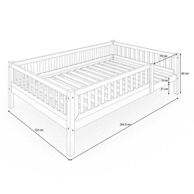 babyonlineshop Nature Kid Lilly Einzelbett weiß 120x200 cm Tägliche Deals