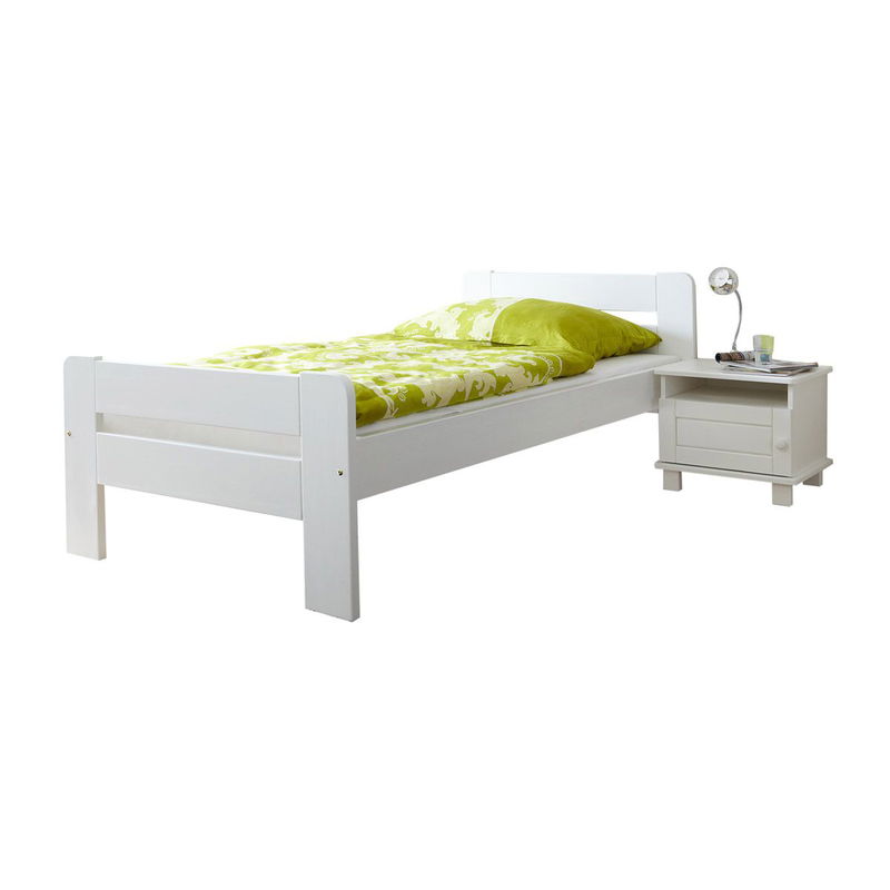 babyonlineshop Ticaa Bert Einzelbett Kiefer Weiß 100 x 200 cm Massivholz JETZT KAUFEN