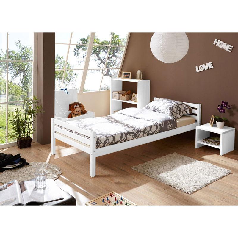babyonlineshop Ticaa Nadine Einzelbett Kiefer weiß 90 x 200 cm Massivholz